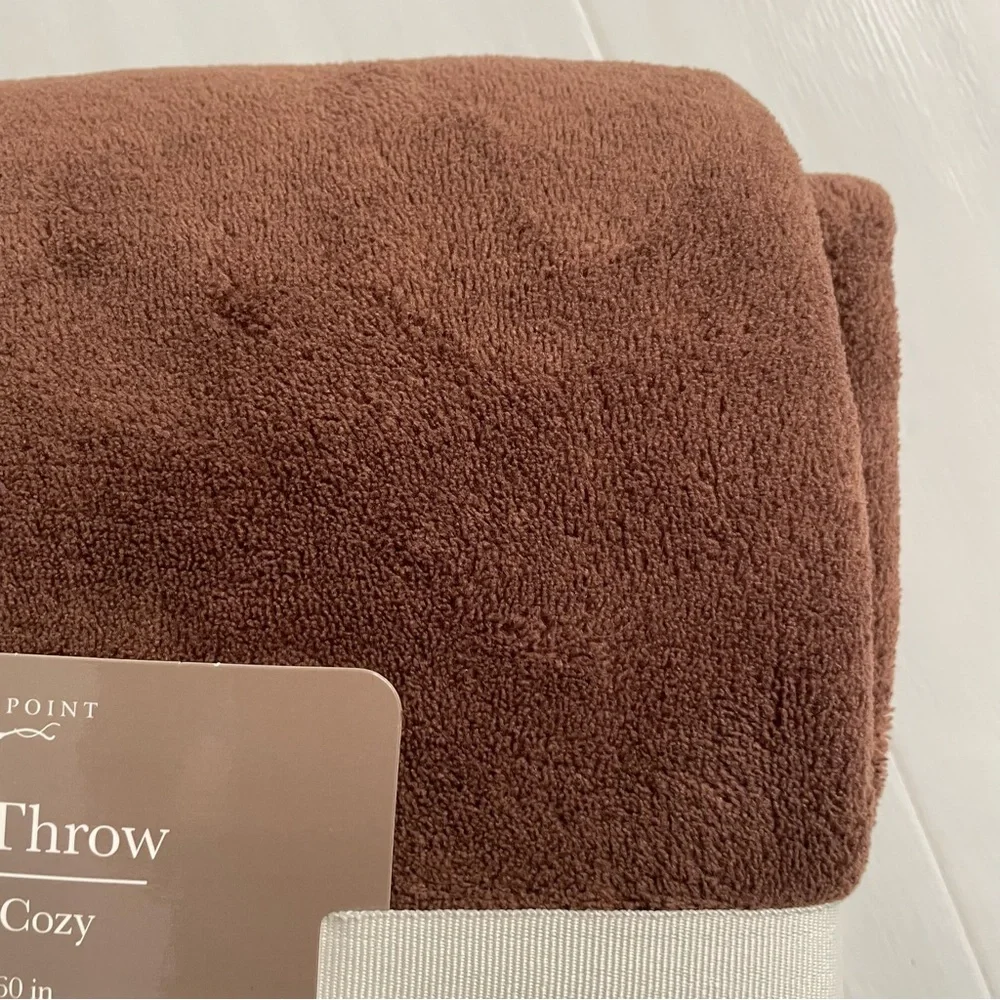 Brown Plush Throw Blanket Soft & Cozy 50” x 60”